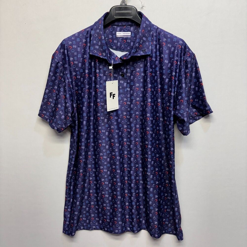 NWT FF Fore Fathers Men Short Sleeve Golf Polo Shirt Size XXL 2XL C111 -18